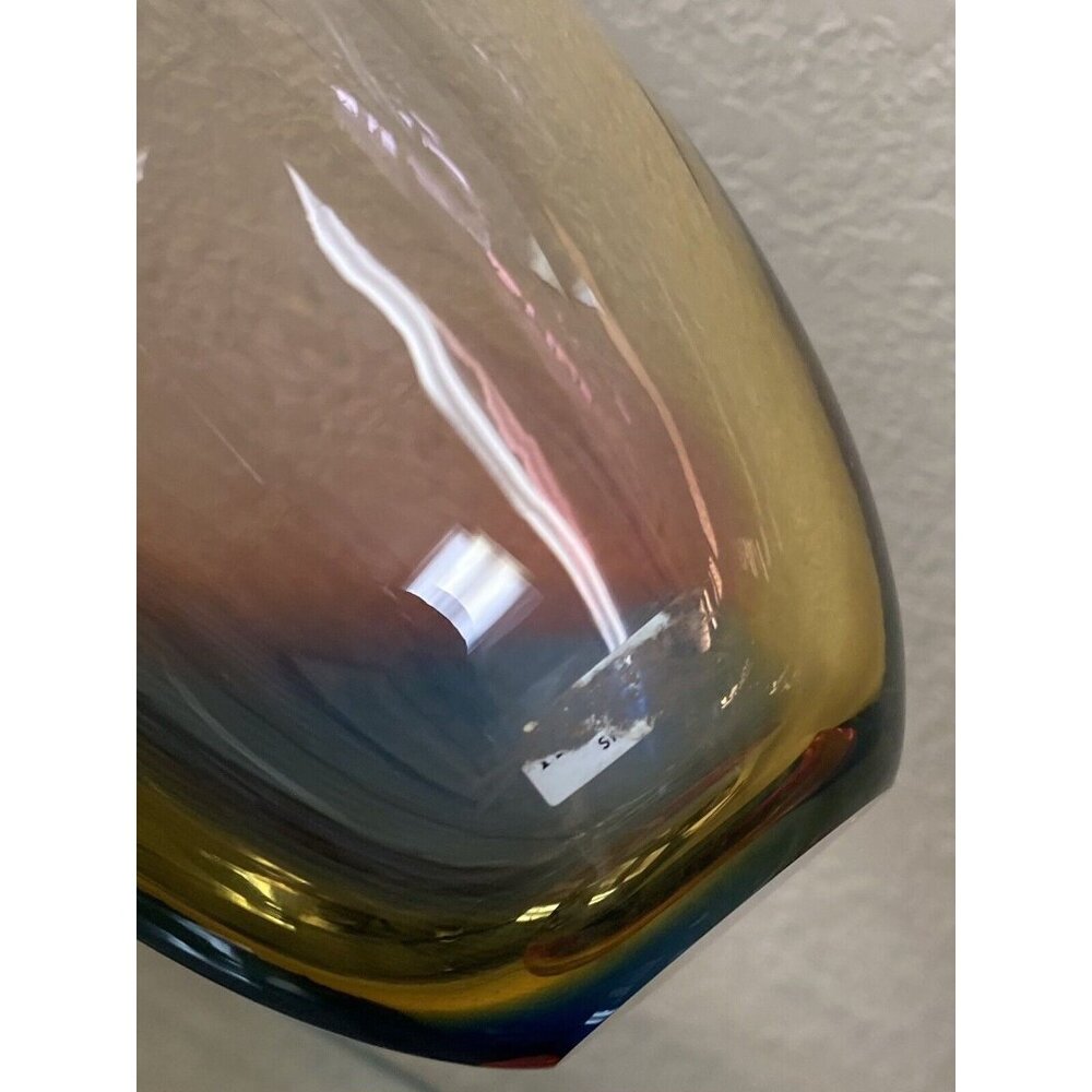 Kosta Boda Kjell Engman 11 1/2" Fidji Rainbow Art Glass Bottle Vase 48838 - Picture 13 of 16
